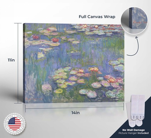 Lily Painting, Monet Wall Art, Water Lily Pond Canvas Print, Impressionist Art - Picture 2 of 12