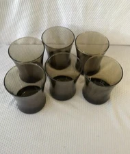 Vintage Set of 6 Anchor Hocking Smoky Brown Tumblers