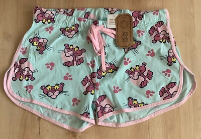 NEU PINK PANTHER DAMENSHORTS KURZE HOSE ALLOVER-DRUCK HOTPANTS L 44/46 COMIC
