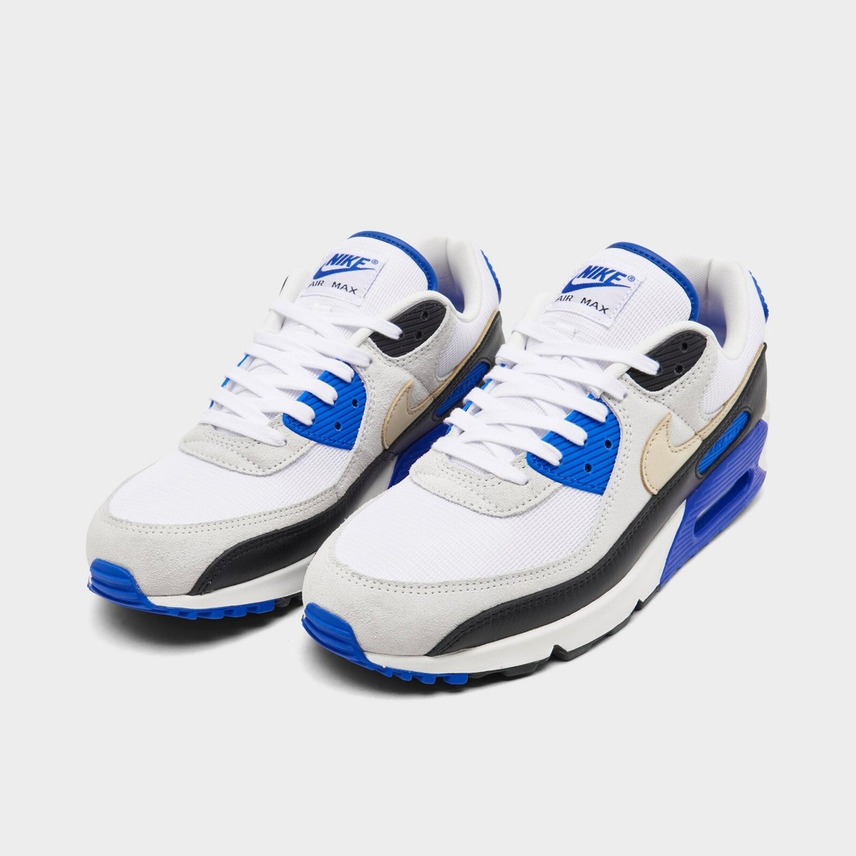 Nike Air Max 90 ホワイト/ブルー/ブラック 26cm Nike Air Max 90 PRM Casual Shoes White / Black / Blue Sz 10