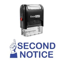 SECOND NOTICE Stamp - Self-Inking / Blue
