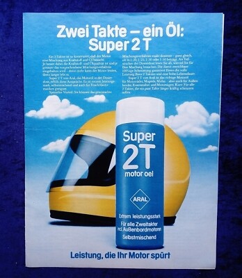 Aral Super 2T Motoröl,  originale Werbung aus  1977