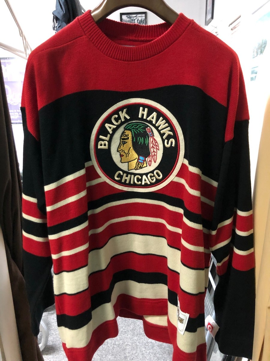 BRAND NEW CCM CANADA CHICAGO BLACKHAWKS HERITAGE WOOL SWEATER KNIT JERSEY XL