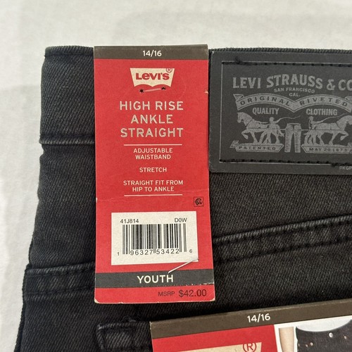 Levis Strauss Youth Girl's High Rise Stretch Adjustable Waist Straight Jeans 14 - Picture 4 of 4
