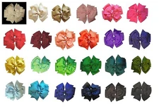 Solid Pinwheel Boutique Hair Bow (24 Colors Available)