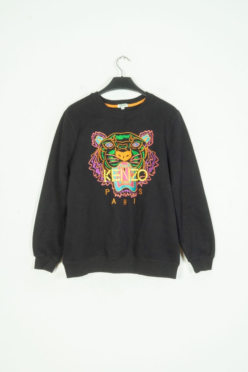 Childrens Kenzo Paris Tiger Logo Black Jumper Sweater Childrens Kenzo Paris Tiger Logo Black Jumper Sweater