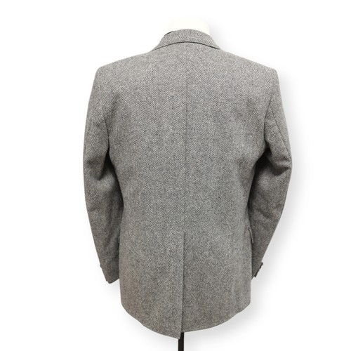 WFF FARAH VINTAGE TWEED mens gray HERRINGBONE sport coat suit jacket blazer 40 L - Picture 4 of 14