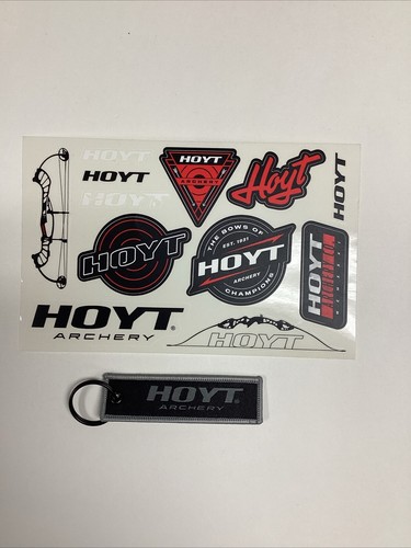 NEW Hoyt Archery Sticker/Decal Pack 10 pieces and Hoyt Key Chain Tag