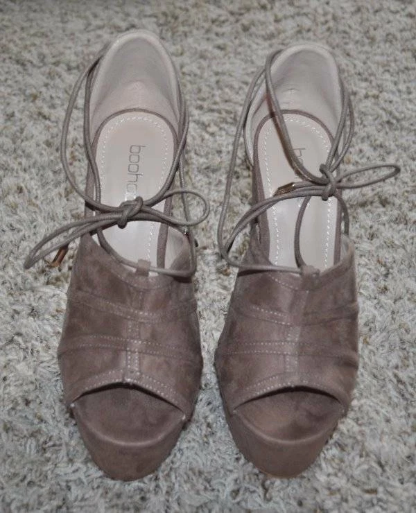 Zapatos de tacón Boohoo Suzana de gamuza con plataforma para mujer 6,5 marrón Foto 2 de 4