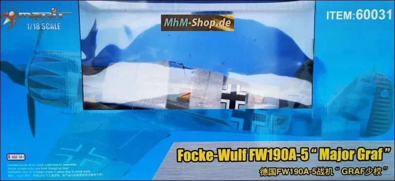 MERIT 60031 1/18 Focke-Wulf FW190A-5 "Major Graf" NUOVO IMBALLO ORIGINALE - Immagine 4 di 4