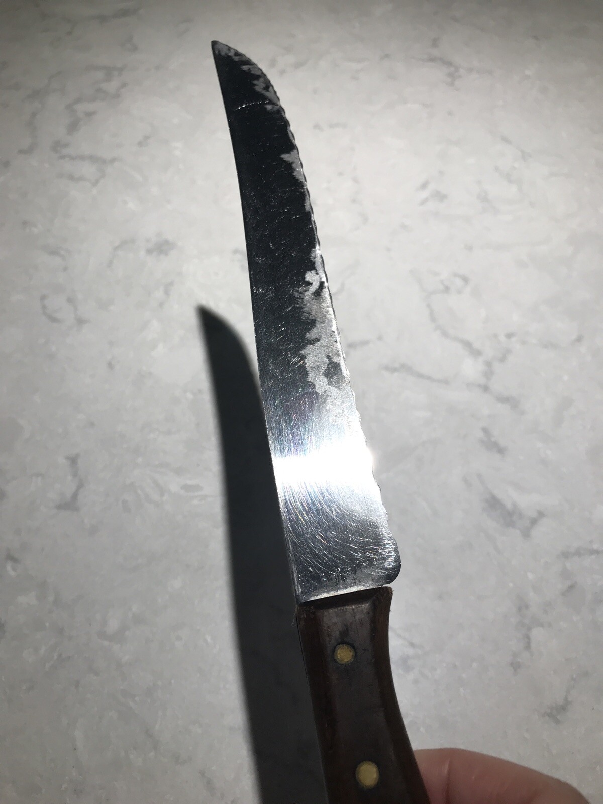 Vintage Ekco Eterna Stainless Steel Wood Handle Serrated Kitchen Bread