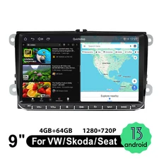 Plug & Play 9inch Screen JOYING Android 13 CANBUS Car Stereo for VW, Seat, Skoda
