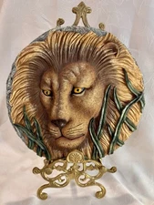 Stone Lion's Head Wall Plaque 10.5" by Giftcraft Serenity Garden 2003