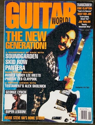 Guitar World Magazine June 1992 Soundgarden Skid Row Pantera Marshall w/poster