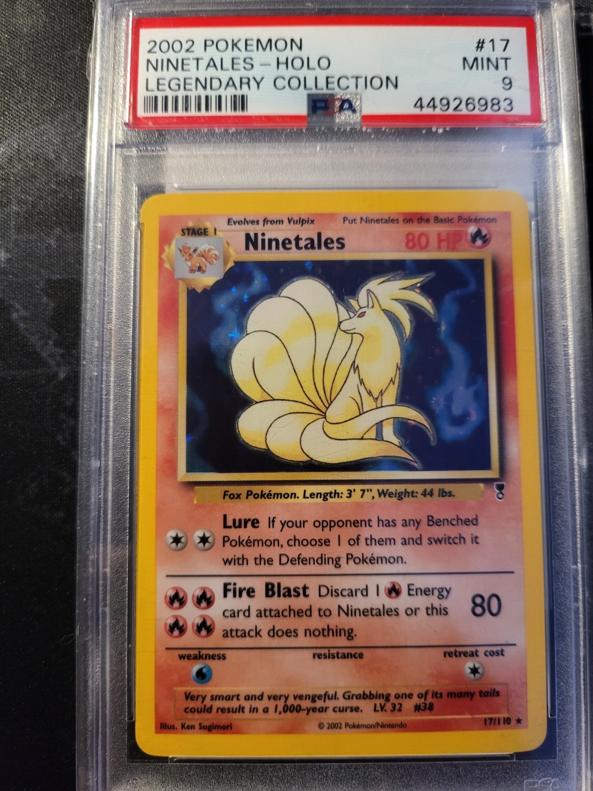 2002 Pokemon Legendary Collection Ninetales Holo #17 PSA Mint 9