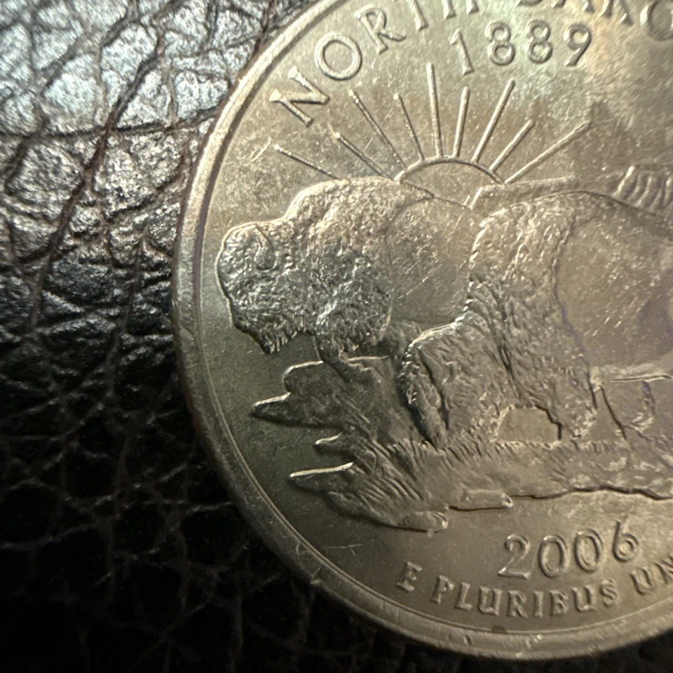 2006 P North Dakota Quarter Initials Cuds Double Collar Rim Clash + Muti Error - Image 3 of 4