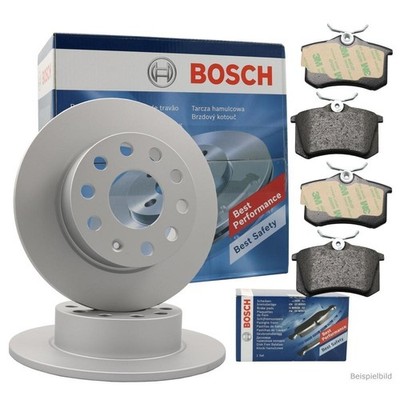 Bosch Bremsenset hinten Bremsscheiben + Bremsbeläge SKODA FABIA II