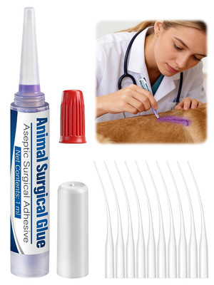 Veterinary Surgical Skin Glue, Strong Surgical Adhesive with 10 Precise Applicat