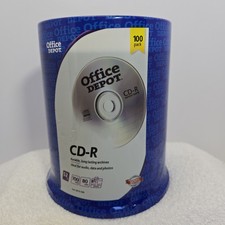 CD-R Compact Disc 100 Count Office Depot 700mb 80 Minute CD Package New Sealed