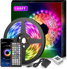 Nexillumi Led Lights for Bedroom 100ft Music Sync Color 100 ft, Multicolor 