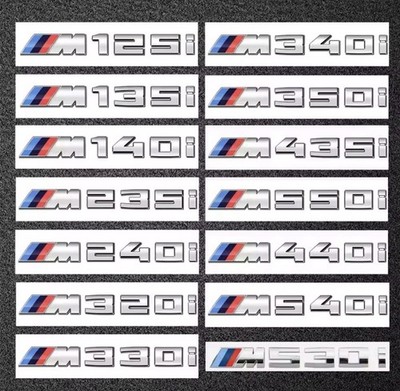 BMW M Embleme Heckklappe Silber Glänzend, M135i, M340i, M550i, M440i, M235i