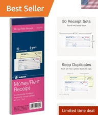 Compact 2-Part Carbonless Receipt Book: Perfect for Business & Personal Use