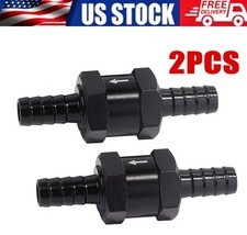 2pcs 38 Fuel Check Valve One Way Inline Non Return Diesel Gasoline Black 10mm