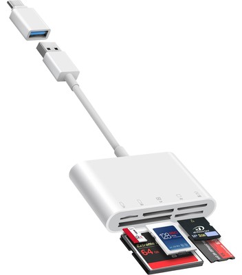 SD Kartenleser, 5 in 1 USB USB-C Dual Connector to SD/TF/CF/Micro