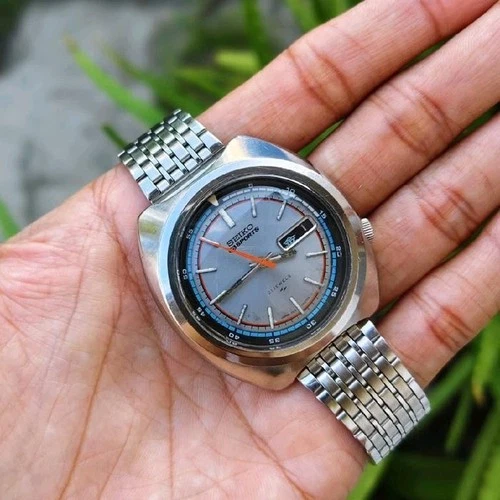 Rare Seiko 5 Sports 7019 6040 Automatic 21 Jewels JDM Day Date Vintage Watch Men