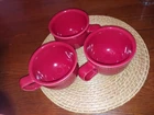 Homer Laughlin Fiesta Fiestaware, 20 oz Jumbo Mug Scarlett Red Soup Cup, Qty 3
