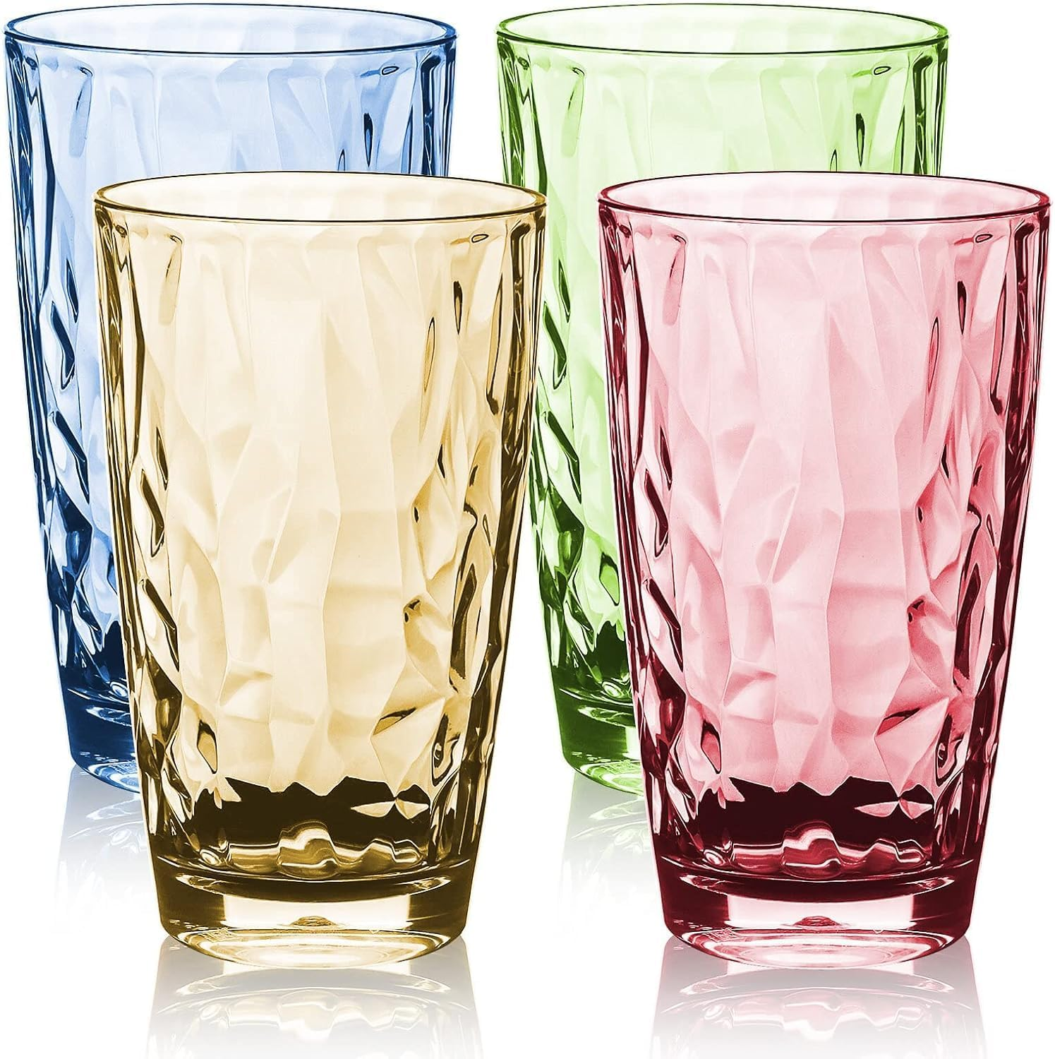 16 Oz Plastic Tumblers Drinking Glasses, Clear Acrylic Drinking Cups Wine Glasse