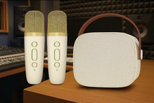 Bluetooth Mini Karaoke Machine, 2 Wireless Mics, Speaker for Kids  Adults