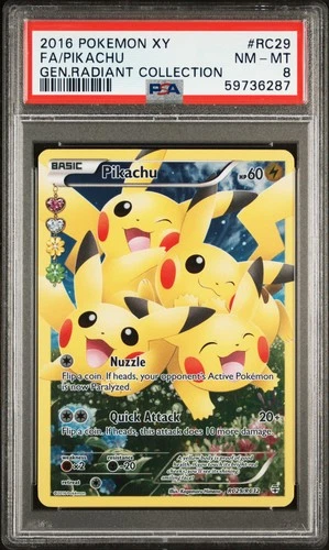 2016 POKEMON XY GENERATIONS RADIANT COLL #RC29 FULL ART/PIKACHU PSA 8