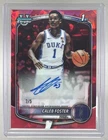 Caleb Foster 2025 Bowman Chrome Sapphire #CPA-CF Red Refractor 1st RC Auto 2/5
