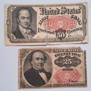 USA 50 25 cents 1874 1875 fractional currency Tears see other sales
