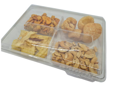 $ 25 oder 50 x Weideknabberbox mit 4 Hohlraumeinsätzen aufklappbar klar Kunststoff
