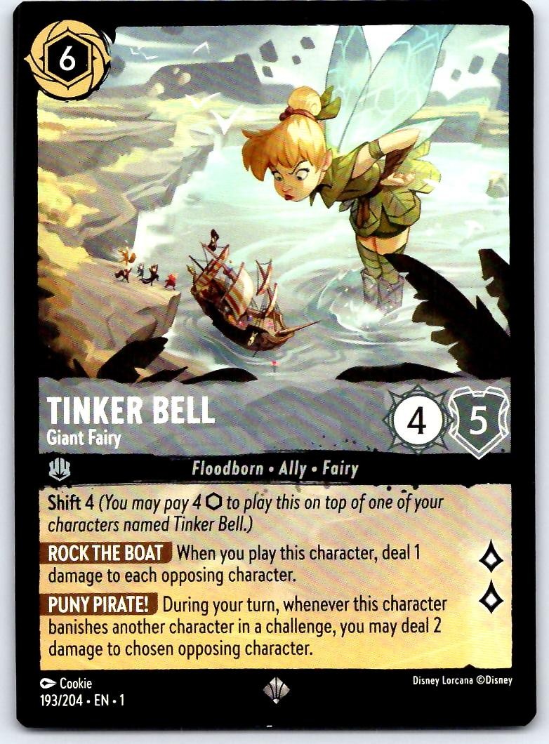 Tinker Bell - Giant Fairy 193/204 Super Rare The First Chapter Lorcana NM