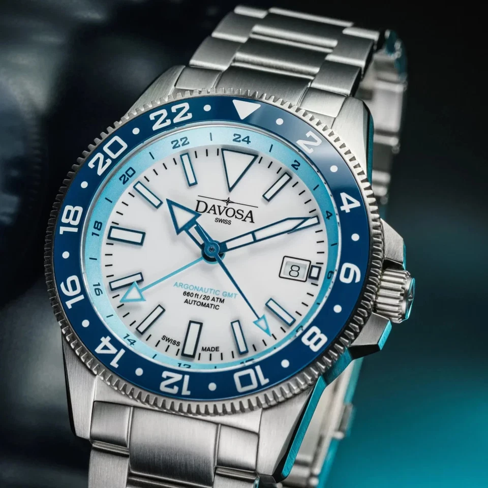 Davosa Argonautic World Traveller 161.542.40 inkl. Original Kautschukband NEU - Bild 2 von 4