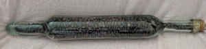 RARE Vintage Clear Glass Rolling Pin with Sealed Cork Large 20" Long 