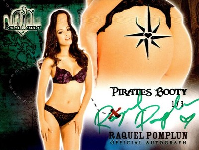 Bench Warmer Treasure Chest Pirate's Booty Raquel Pomplun Autograph s/n 1/3
