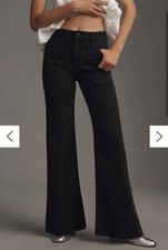 The Rylan Relaxed High-Rise Flare Jeans by Pilcro Size 28 Black Retail 148