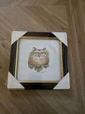 Judy Rossouw Vintage Owl Print Frame Picture Wall Art