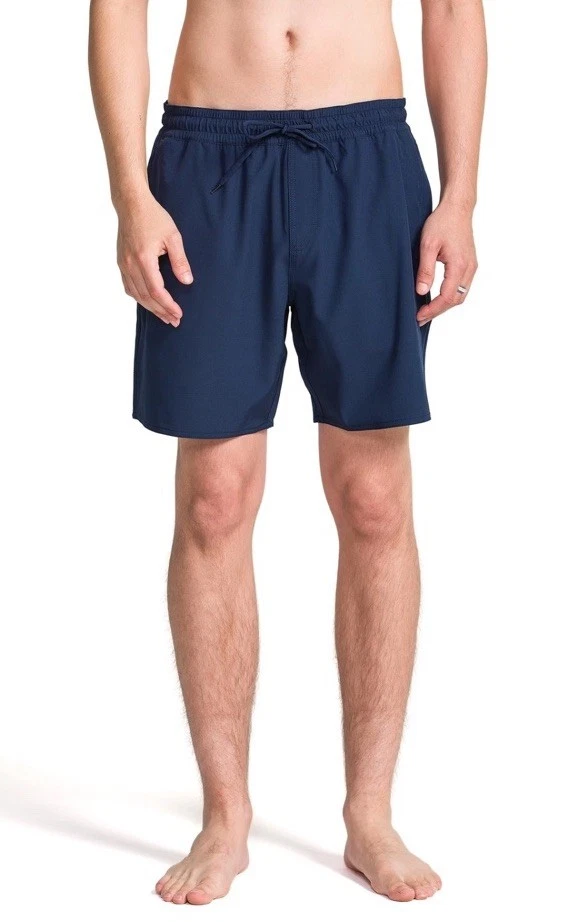 Volcom Vmonty Chino Shorts Uomo: Costume Boxer Blu Navy, Tessuto Elasticizzato 4 Direzioni