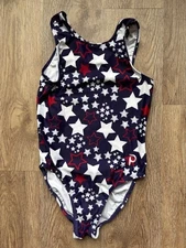 Plum Practicewear Gymnastics Leotard Patriotic Stars Size CL