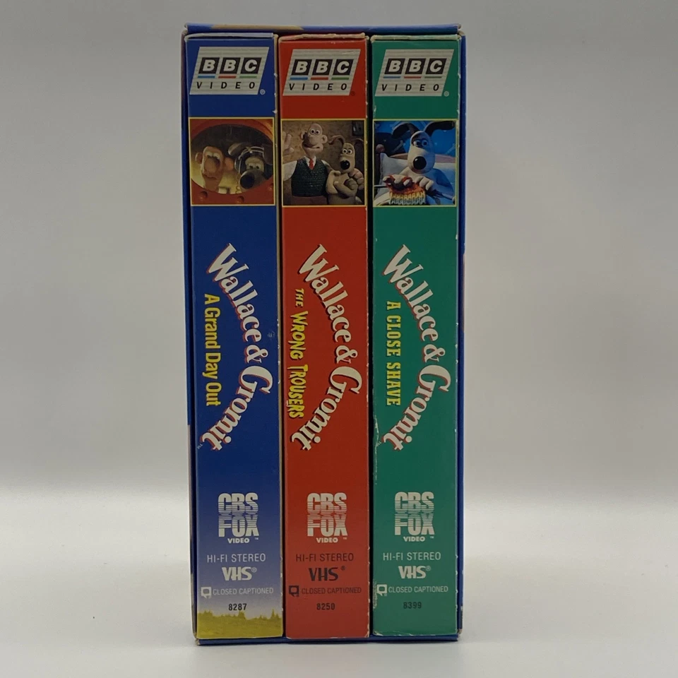 Wallace & Gromit 3-Movie VHS Set BBC Video Collectible Box Set  - Image 2 of 4