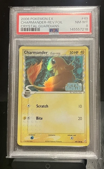 2006 POKEMON EX CRYSTAL GUARDIANS #49 CHARMANDER-REVERSE FOIL PSA 8