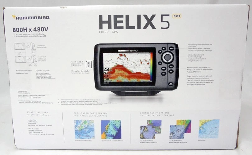 Portable Humminbird Helix 5 HD Chirp GPS G3 Fish Finder New in Box Sealed! - Image 3 of 4