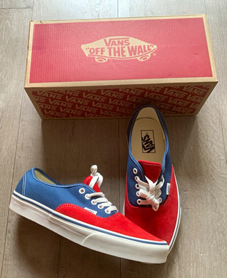 VANS Authentic Low Top Sneaker Canvas Colorblock Rot Blau EU 42,5 VN000EE3HIZ