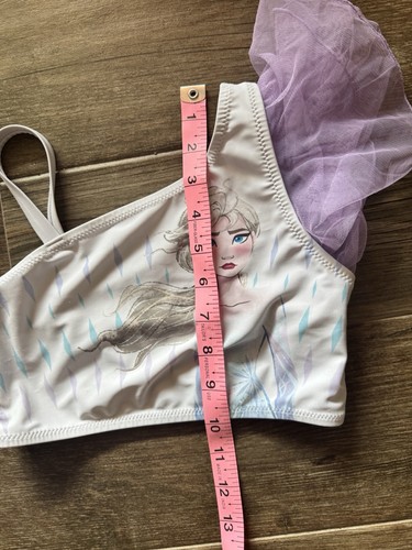 Disney Store Frozen Elsa 3 PC Swimsuit Girl Size 7/8 Purple Skirt Two Piece - Picture 13 of 16