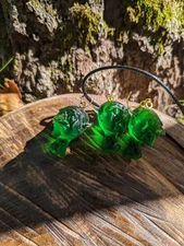 Goblin Earring and Necklace Set Green Goblin Necklace Spooky Jewelry Goth 